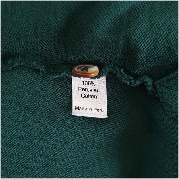PERLIS Mens Large Green Short Sleeve Crawfish Polo Shirt Peruvian Cotton - Picture 7 of 8